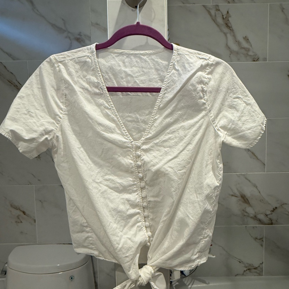 Madewell White Button-Down Women's Top